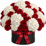 Load image into Gallery viewer, 15 Hydrangeas & Roses – Crimson Cloud Box