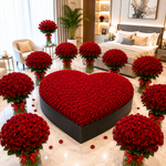 Load image into Gallery viewer, Luxury Heart-Shaped Red Rose Room Decoration