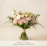 Load image into Gallery viewer, Petal plan with 7–9 stems and a compact seasonal bouquet
