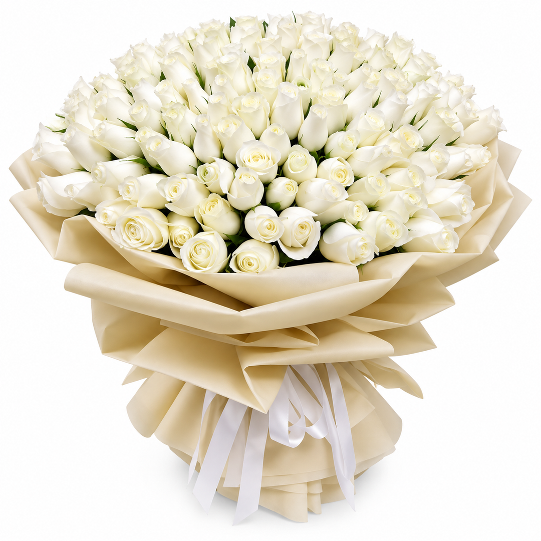 101 White Roses – Timeless Grace