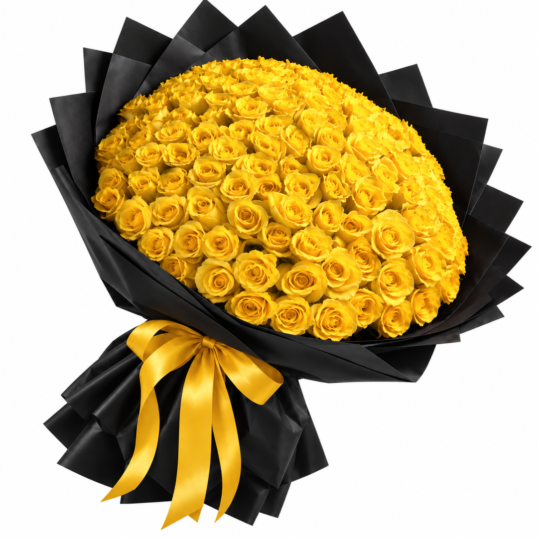 120 Yellow Roses – Golden Grandeur
