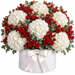 Load image into Gallery viewer, 15 Hydrangeas &amp; Spray Roses – Crimson Garden Box