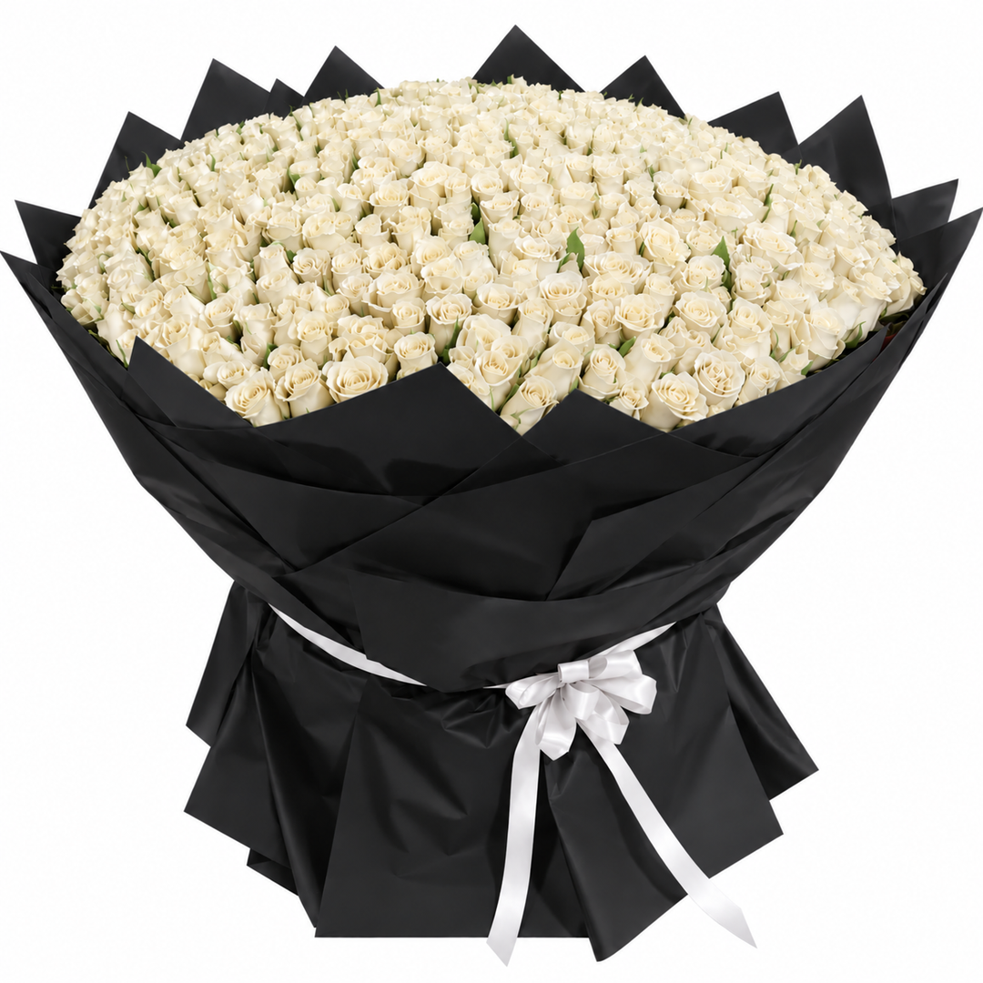 300 White Roses – Pure Grand Majesty