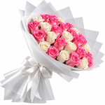 Load image into Gallery viewer, 51 Pink &amp; White Roses – Sweet Harmony
