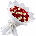 Load image into Gallery viewer, 50 Red &amp; White Roses – Timeless Union