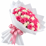Load image into Gallery viewer, 75 Pink &amp; White Roses – Graceful Devotion