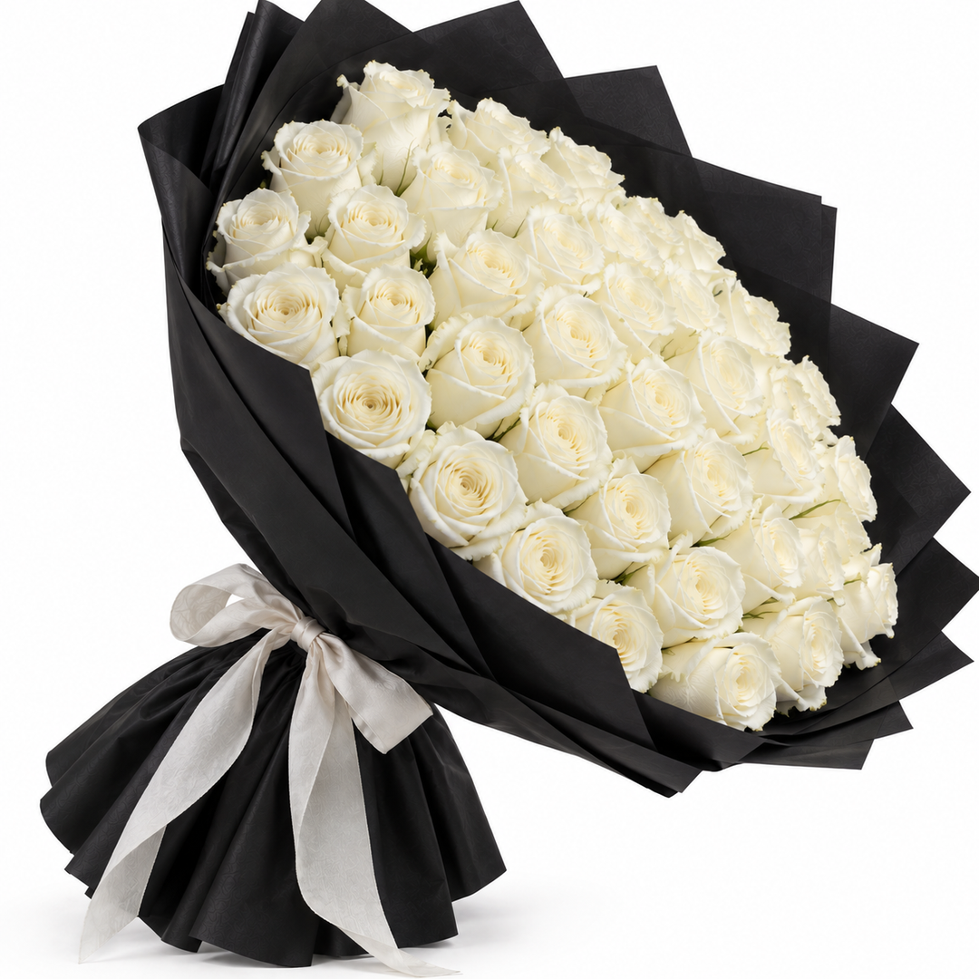 75 White Roses – Pure Grandeur