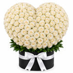 Load image into Gallery viewer, Ivory White Heart (Black Box)