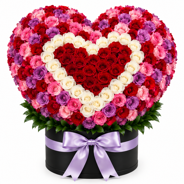 Rainbow Heart-in-Heart (Black Box)