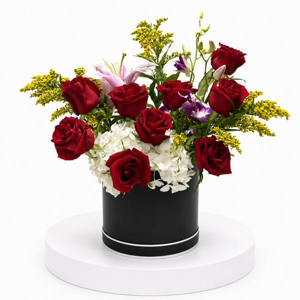 Luxury Red Rose Orchid Box