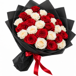 Load image into Gallery viewer, 25 Red &amp; White Roses – Elegant Union